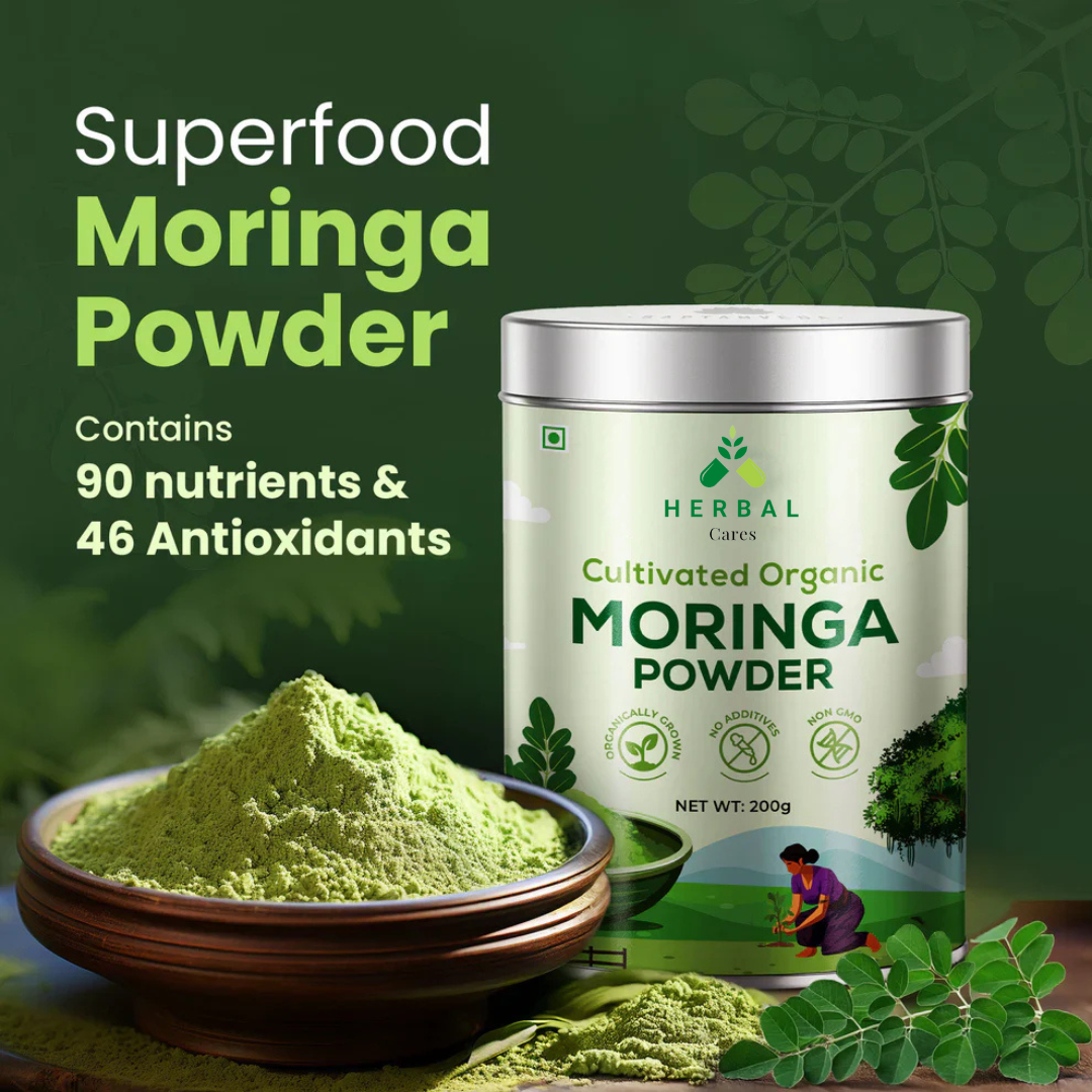 🌿 Herbal Cares Organic Moringa Leaf Powder
