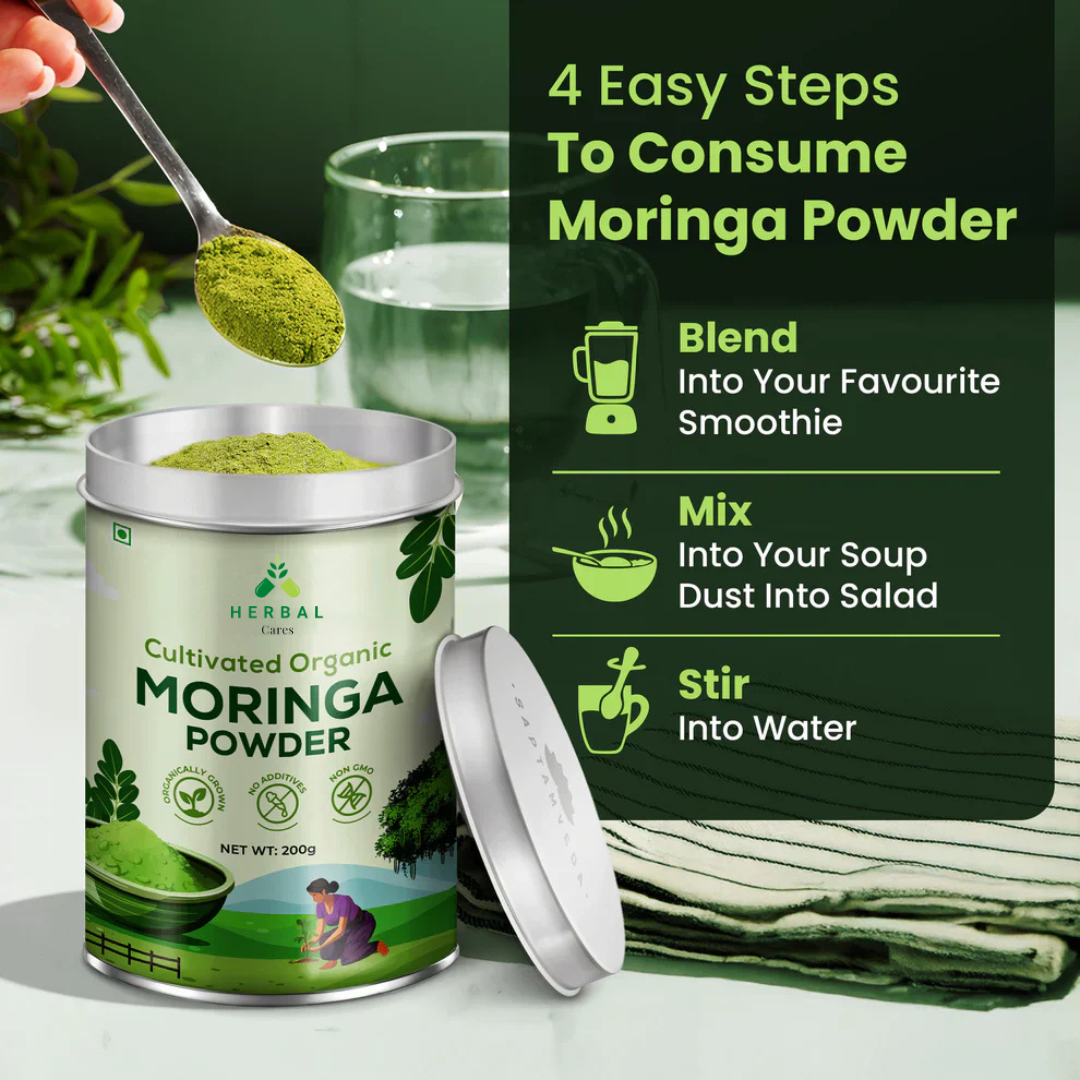 🌿 Herbal Cares Organic Moringa Leaf Powder